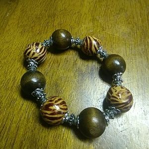 Wooden bead bracelet